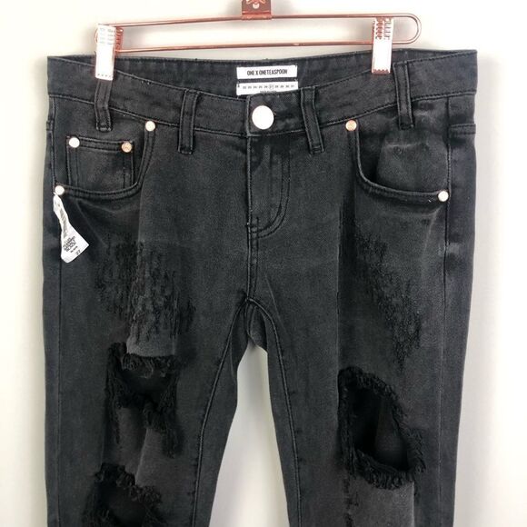 ONE TEASPOON | Freebird Basalt Black Denim Jeans - Picture 2 of 12